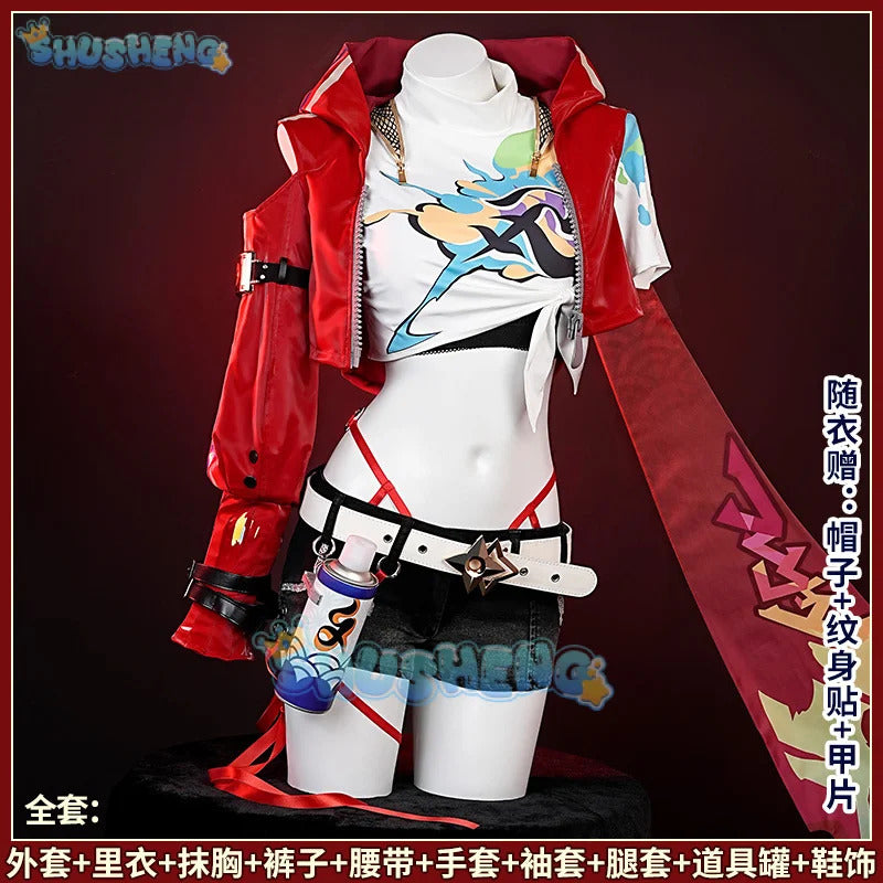 Rappa Cosplay Costume Honkai Star Rail Uniform Hat Jacket Shorts Galaxy Ranger Props Halloween Party Women Accessory Shusheng