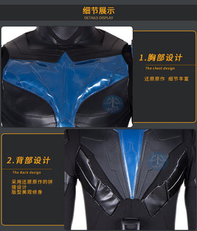 Titans Nightwing Cosplay Costume Carnival Halloween Cosplay Dick Grayson Jumpsuit Superhero Robin Outfit Fancy Men Costume