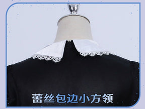 Stocking Anarchy Cosplay Panty & Stocking Black Dress Uniform Long Blue Halloween Party Outfits for Women