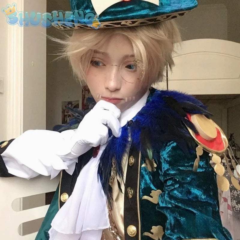 Identity V Mr Swifts acrobat cosplay costume winter warm velvet cotton set gorgeous elegant hat bag prop woman man party uniform