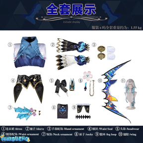 Honkai Star Rail Cerydra Cosplay Costume Wig Dress Cerydra Uniform Amphoreus Scepter Crown Props Halloween For Girls Carnival