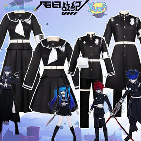 Amemiya Darumi Sizuhara Hiruko Sumino Takumi Omokage Yugamu The Hundred Line -Last Defense Academy cosplay Halloween costume set