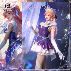 Shusheng-N Game LOL Prestige Crystal Rose Lux Cosplay Costume Game LOL Lux Cosplay Outfit Halloween Women Suit New Skin