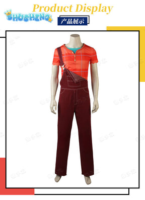 Anime Wreck-It Ralph 2 Cosplay Costume Rompers T-shirt Jumpsuit Men Halloween Party Cosplay Ralph Outfits