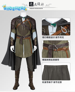 Legolas Cosplay Costume Adult Mens Elf Prince Leather Battle Suit Outfit Full Set Halloween Party Outfits Hand Made Any Size