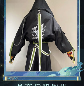 Xiao Game Genshin Impact Subduing demons Xiao Cosplay Costume Coat props accessories Ring tattoo handsome Halloween party set