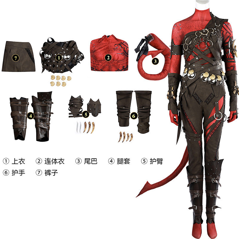 BG 3 Karlach Cosplay Costume Woman Baldur Karlach Costumes Full Set and Individual Items Are Sold Halloween Outfit Custom Size