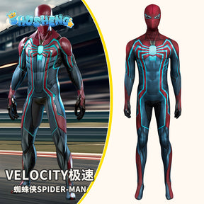 PS4 Velocity Spiderman Costume Cosplay Spandx 3D Printed PS4 Superhero Halloween Costume Zentai Outfits Spiderman Bodysuit Adult