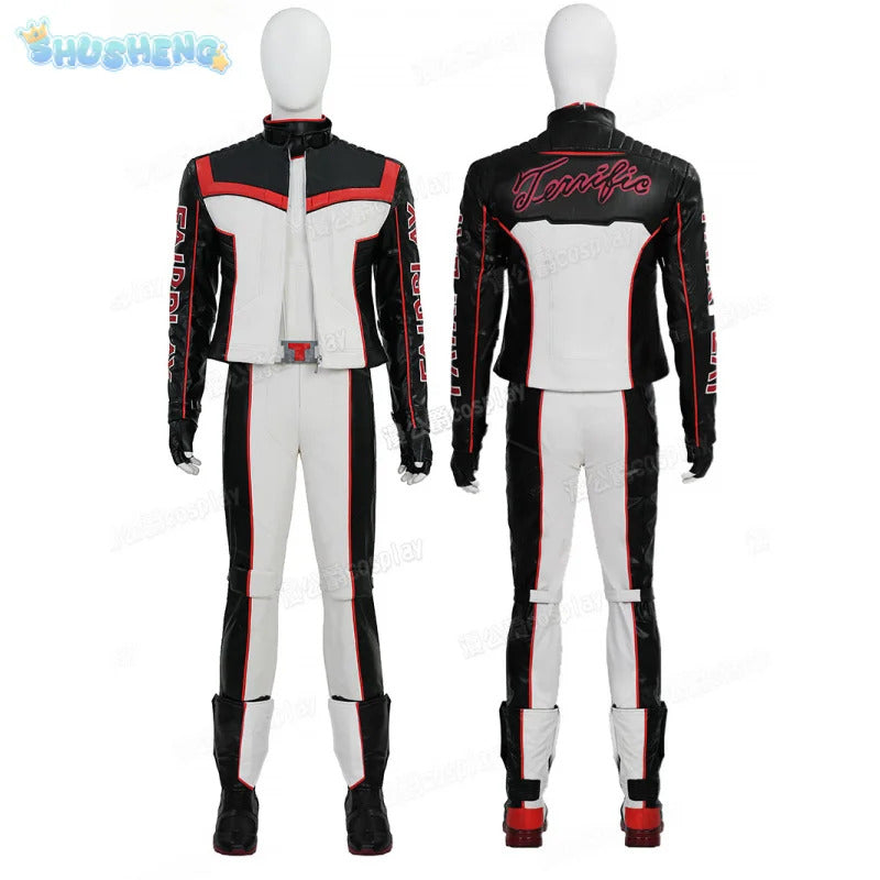 Movie Superhero Mister Terrific Cospaly Costume Adult Men's Woman Halloween Fantasy New Uniform Shoes Coat Pants Belt Glove Set