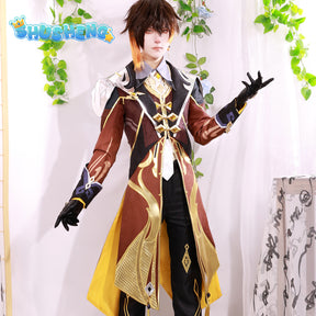 Genshin Impact Cosplay Zhongli Clothing Anime Game God Suit Full Set Halloween Cos Costume Men's