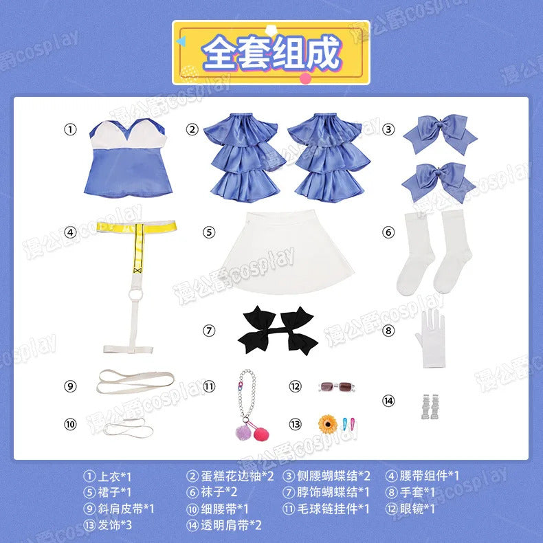 Dragon King The Gate to Cassell Jörmungandr Cosplay Xia Mi Costume Halloween party sweet dress props wig accessories Woman set