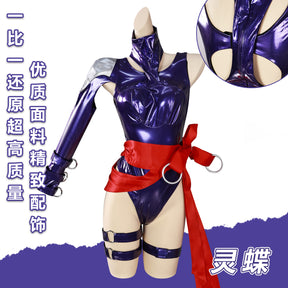 Rivals Psylocke Cosplay Costume Sexy Leather Jumpsuit Bodysuit Accessories Prop Game Uniform Women Anime Role Play Outfits