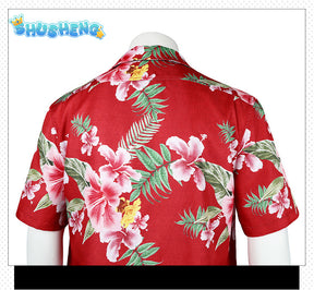 Game Like a Dragon Cosplay Infinite Wealth Ichiban Kasuga Hawaii Costume Men's Seaside Vacation Shirt Floral Short Sleeve Top