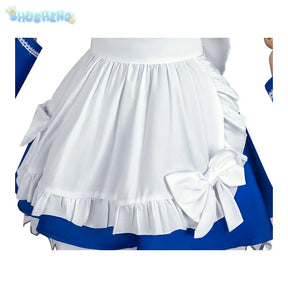 Anime EVA Asuka Langley Soryu Ayanami Rei Cosplay Costume Halloween Party Sweet Maid Uniform Dress Socks Headwear Prop Woman Set