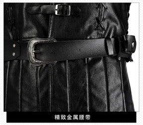 Geralt Witcher 3 Wild Hunt Cosplay Geralt Costume Men Handsome Black Leather Coat Belt Gloves Party Halloween Uniform Full Set
