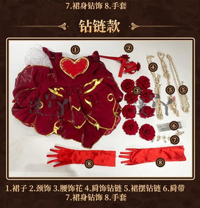 Identity V Specimen Gallery Bloody Queen Official Cosplay Costume Women's Long Dress Game Full Of Suit Character Roleplay Outfit