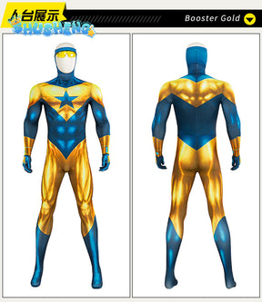 Gold Star Michael Cosplay Costume Jumpsuit Headgear Glasses Outfit Superhero Bodysuit Booster Halloween Costumes Man Zentai Suit