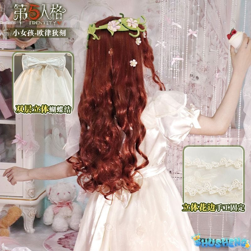 Eurydice Little Girl Cosplay Game Identity V Costume Girl Memory Alice Dress Headgear Wig Set Halloween Party Outfit Women