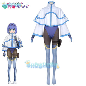 Hina Izumi Cosplay Costume Jumpsuit Anime I'm Living with An Otaku NEET Kunoichi Headwear Bag Halloween Party for Women Props