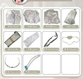 Takanashi Rikka Cosplay Anime Love, Chunibyo & Other Delusions Costume Gorgeous Wedding Dress and Accessories Halloween uniform