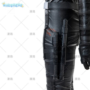 Superhero Matt Murdock Movie Daredevil 2 Cosplay Costume Halloween Men High Quality Leather Tight jumpsuit Gloves Props New Set
