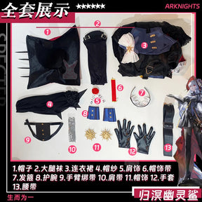 Specter Cosplay Game Arknights Costume Hat Stockings Accessories Props Gothic Lolita Dress Set Halloween Party Woman Uniform