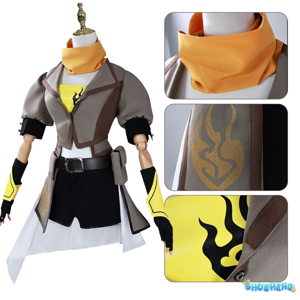 Anime RWBY Cosplay Yang Xiao Long Costume Sexy Jacket Yellow Black Y2K Oversleeve Desert Punk Lolita Halloween Party Customized