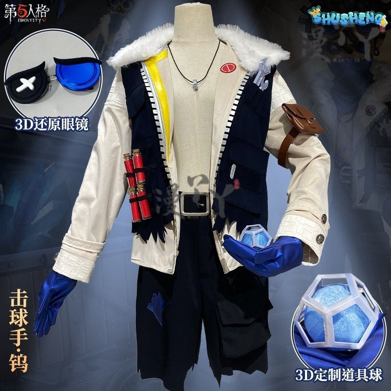 Batter Ganji Gupta Cosplay Costume Game Identity V Anime Roleplay Suit Prop Fancy Halloween Carnival Party Uniform