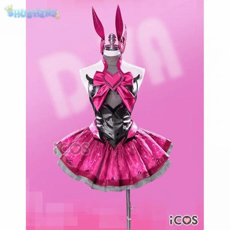 D.Va Overwatch Cosplay Magical Girl Costume High quality leather dress wig prop sock gloves set Halloween fashion women uniform