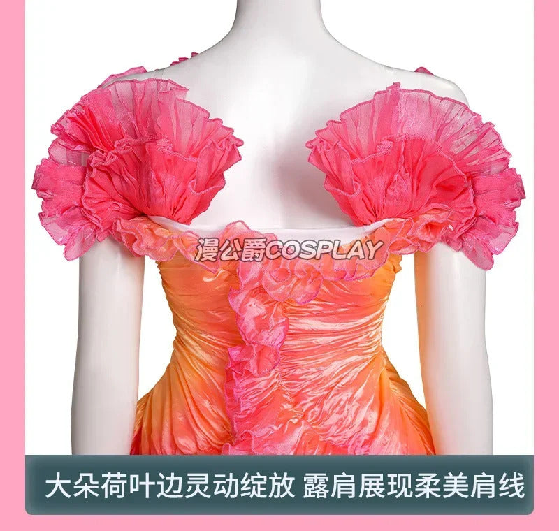 Wicked‌ Cosplay Costume Gradient Dress Uniform Halloween Carnival Party Christmas Play Role Clothes Clothing for Women