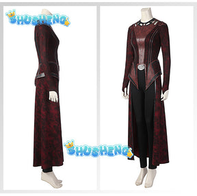 Wanda Django Maximoff Doctor Strange 2 Costume Cosplay Outfit Red Cloak Halloween Cosplay Womens Outfit Full Set High Quality