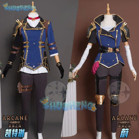 Shusheng lol arcane Season 2 VI Caitlyn cosplay costume uniform Halloween Carnival Party Christmas play rode clothing