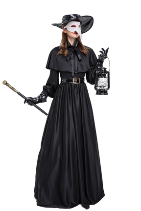 Plague Doctor Cosplay Dress Set Halloween Cosplay Costume Medieval Punk Birdman Masquerade Party Costume Props Female