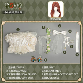 Eurydice Little Girl Cosplay Game Identity V Costume Girl Memory Alice Dress Headgear Wig Set Halloween Party Outfit Women