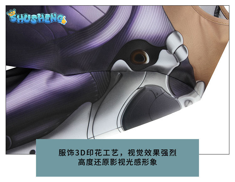 Alita Battle Angel Alita Cosplay Costume 3D Printed Jacket Superhero Cosplay Halloween Suit Leather Vest Pants