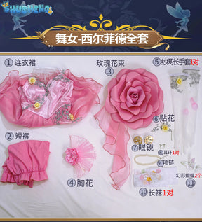 Identity V Margaretha Zelle Female Dancer Valentine's Day Dress Elegant Cosplay Costume Party Halloween Party Outfit