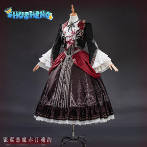 Game Cosplay Series: Love and Deepspace-Silver-winged Demon/Crimson Moon Pact（heroine） Cosplay Costume full set Shushengcos