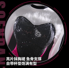 Shusheng-R Anime Hazbin Hotel Angel Dust Sequin Velvet Dress Cosplay Costume XS-XXXL