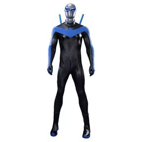 Shusheng-R Anime Nightwing Dick Grayson Cosplay Costume 3D Jumpsuit Halloween Suits Clothes Anime Outfits Men Uniform