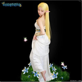 Game Zelda: Breath of the Wild Zelda Cosplay Costume Dress Belt Earrings Necklace Glove Set Halloween Party Sexy Women Uniform
