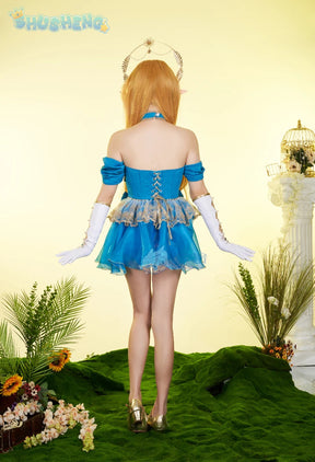 Zelda Cosplay Costume Halloween party wig Elf ears Accessories gorgeous cute Lolita dress Zelda princess Woman set