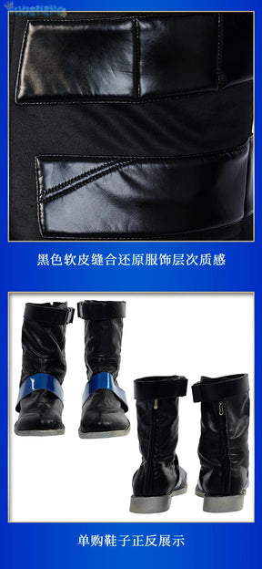 Gotham Knights Nightwing Robin Cosplay Costume Halloween Superhero combats Jumpsuit Faux Leather Black Armour Men Outfit Set