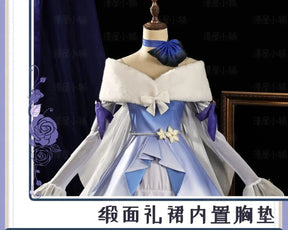 Shusheng-N Game Genshin Impact Keqing Cosplay Costume Halloween Carnival Sweet Lolita Dress Props Wig Accessories Women's New Keqing Set