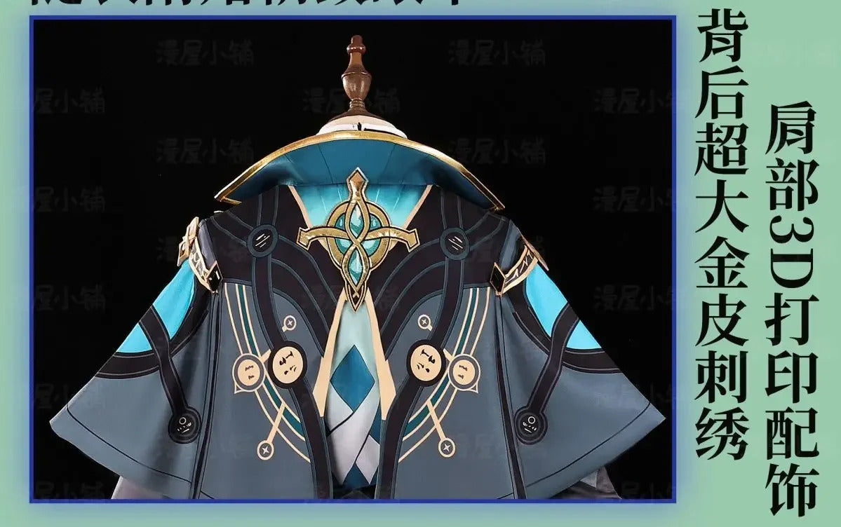 Shusheng-R Game Anaxagoras Honkai: Star Rail Cosplay Costume Halloween Carnival Handsome Coat Gloves Eye Mask Props Wig Men Uniform New Set