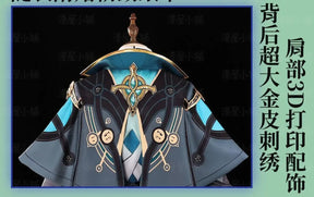 Shusheng-R Game Anaxagoras Honkai: Star Rail Cosplay Costume Halloween Carnival Handsome Coat Gloves Eye Mask Props Wig Men Uniform New Set