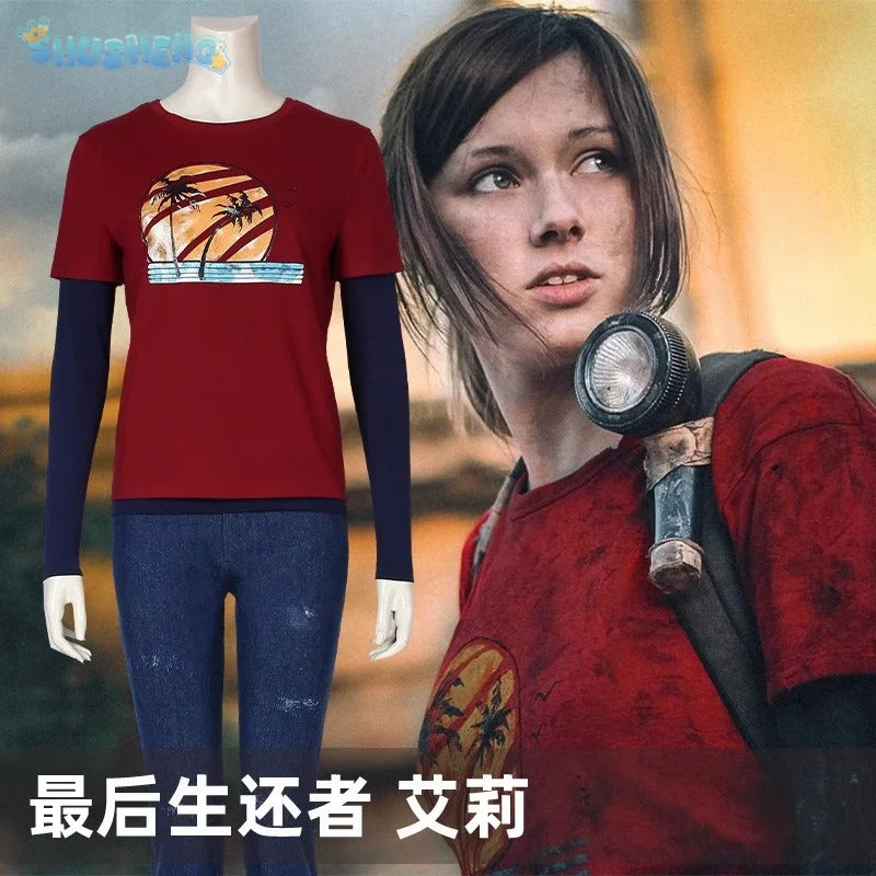 2025 New Ellie Movie The Last of Us Airi Cosplay Costume Halloween outfits Women Men Clothing Pants T-shirts full set uniform