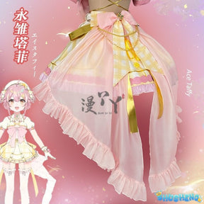 Virtual YouTuber Ace Taffy Cosplay Costume Dress Hat Bow Gloves Hairpin Shirt For Game Party Custom Made