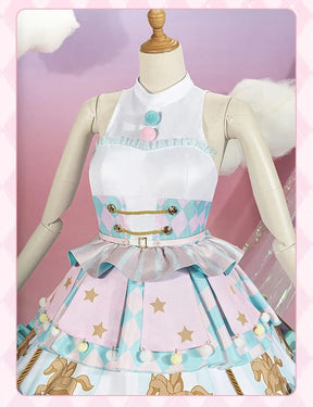 Anime BanG Dream! Kokoro Tsurumaki Cosplay Costume Dress Hat Glove Coat Hat Props Full Set Halloween Sweet Woman Lolita Uniform