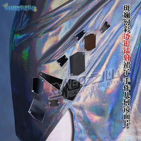 Game Reverse:1999 Hissabeth Cosplay Costume Halloween party laser leather dress jacket props wig accessories women sexy new set