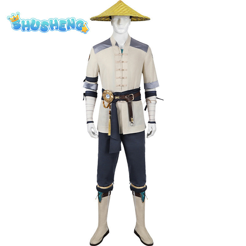 Mortal Kombat 1 Raiden Cosplay Costume Fighter Suit Uniform Raiden Battle Suit Men's Roleplay Halloween Carnival Outifts Cosplay